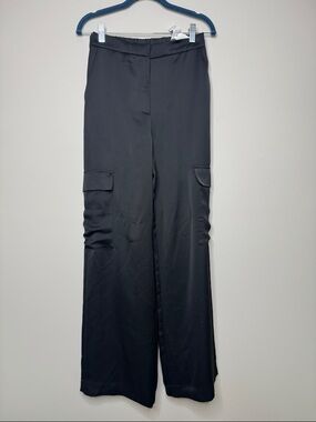 Zara Womens Wide-Leg Cargo Trousers Academia Business Casual Size Small